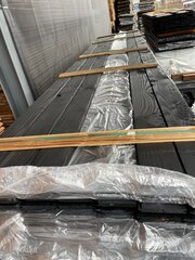 Ca. 55x Douglas veer en groef (zwart gecoat 2x), 18x145mm, lengte 500c